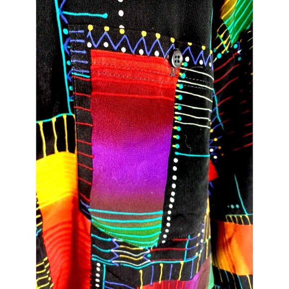 NWOT Vtg 80s Men's Panhandle Slim Colorful Western Button Down Shirt XL 17-17.5 - Picture 10 of 15